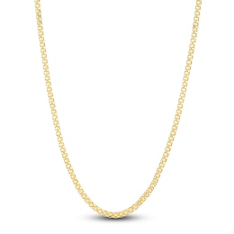 Hollow Bismark Chain Necklace 14K Yellow Gold 16" 2.45mm
