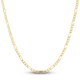 Solid Figaro Chain Necklace 14K Yellow Gold 20" 3.8mm