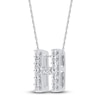 Thumbnail Image 2 of Diamond Letter H Necklace 1/20 ct tw Round 14K White Gold 18"