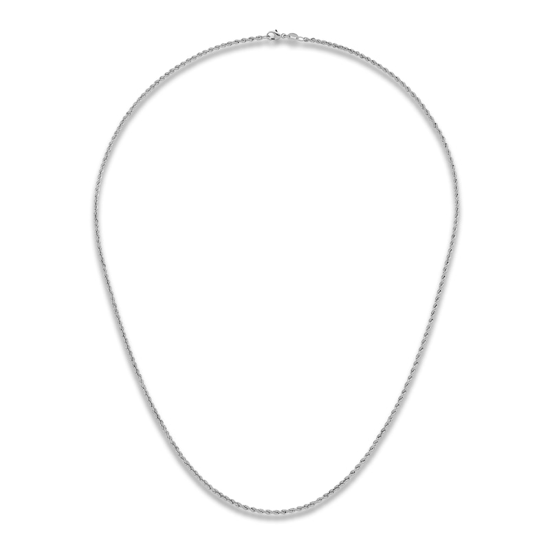 Main Image 2 of Solid Rope Chain Necklace Platinum 20" 2.2mm