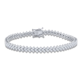Diamond Tennis Bracelet 4 ct tw Round 14K White Gold 7"
