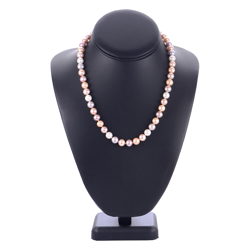 Main Image 3 of Purple, Pink & White Freshwater Cultured Pearl Necklace 14K Yellow Gold 18"