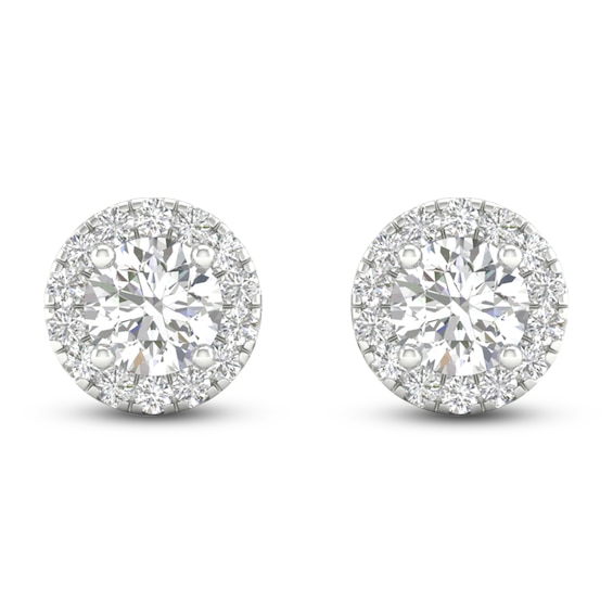 Jared Signature Lab-Grown Diamond Halo Earrings 1-1/2 ct tw 14K White Gold