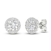 Thumbnail Image 2 of Lab-Grown Diamond Halo Earrings 1-1/2 ct tw 14K White Gold