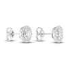 Thumbnail Image 3 of Lab-Grown Diamond Halo Earrings 1-1/2 ct tw 14K White Gold