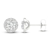 Thumbnail Image 4 of Lab-Grown Diamond Halo Earrings 1-1/2 ct tw 14K White Gold