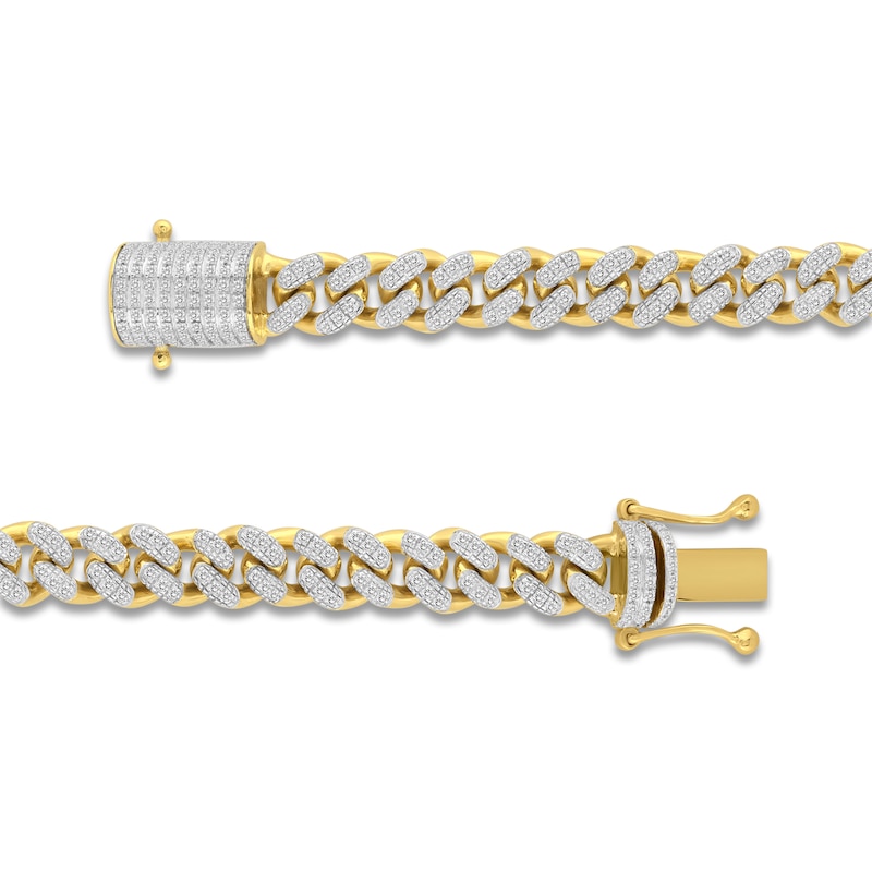 Main Image 2 of Men's Diamond Curb Link Necklace 2-1/2 ct tw 10K Yellow Gold