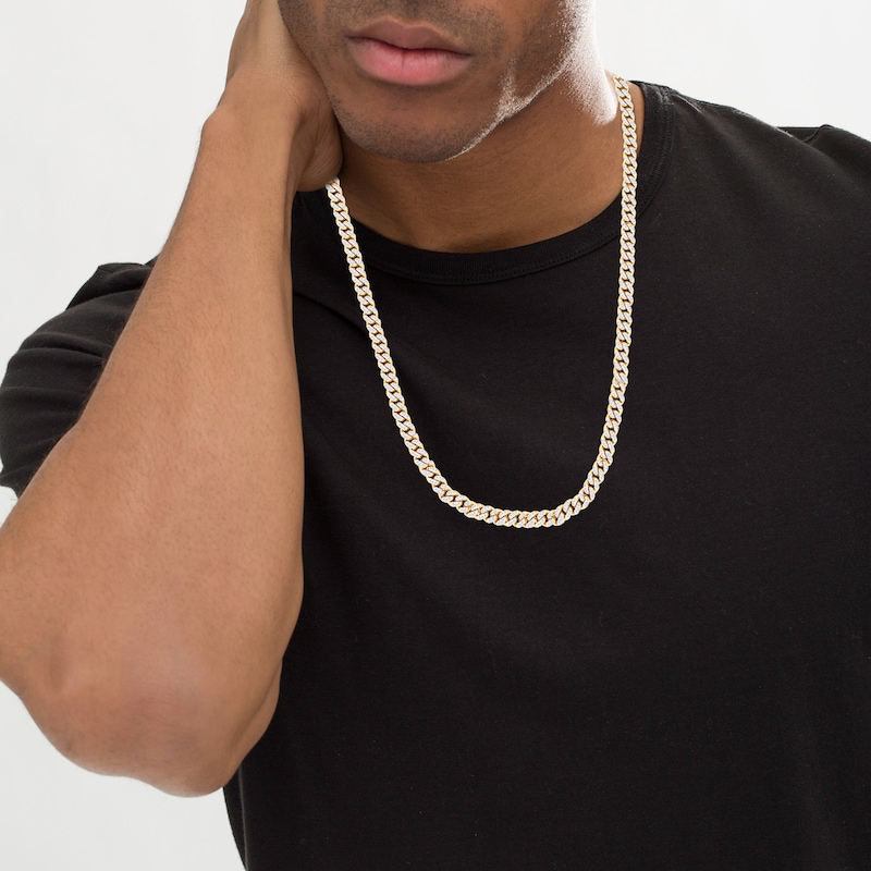 Main Image 3 of Men's Diamond Curb Link Necklace 2-1/2 ct tw 10K Yellow Gold