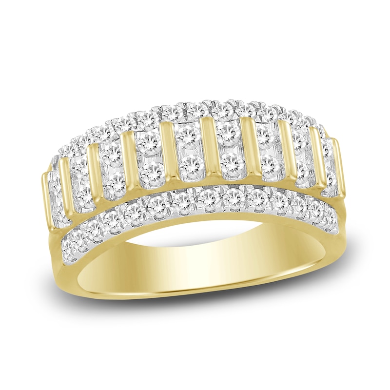 Main Image 1 of Men's Diamond Ring 1-1/4 ct tw Round 10K Yellow Gold