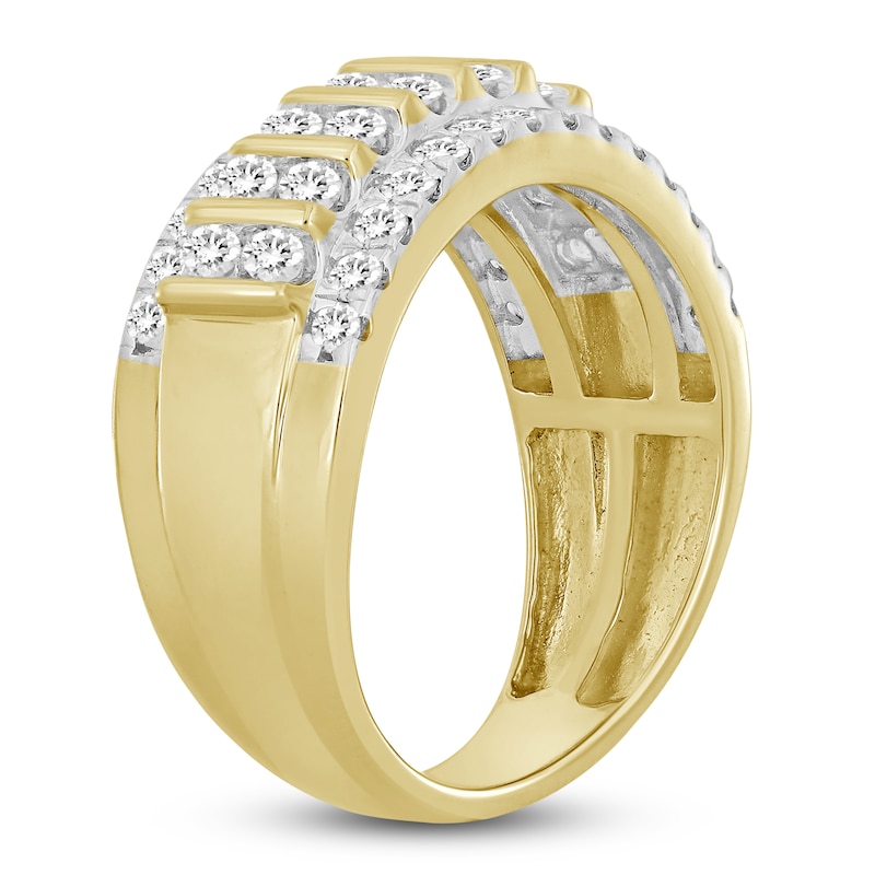 Main Image 2 of Men's Diamond Ring 1-1/4 ct tw Round 10K Yellow Gold
