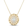 Thumbnail Image 1 of Oval & Round-Cut Diamond Pendant Necklace 1/5 ct tw 14K Yellow Gold 18"