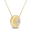 Thumbnail Image 2 of Oval & Round-Cut Diamond Pendant Necklace 1/5 ct tw 14K Yellow Gold 18"