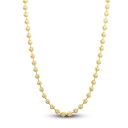 Italia D'Oro Diamond-Cut Solid Ball Chain Necklace 14K Yellow Gold 18" 4.0mm