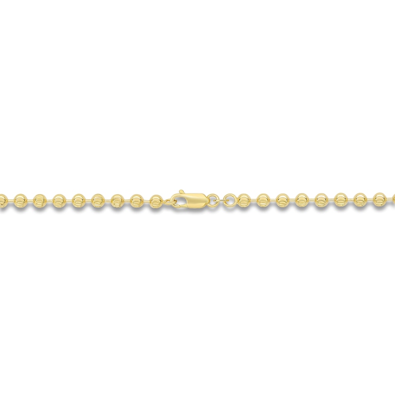 Main Image 2 of Italia D'Oro Diamond-Cut Solid Ball Chain Necklace 14K Yellow Gold 18" 4.0mm
