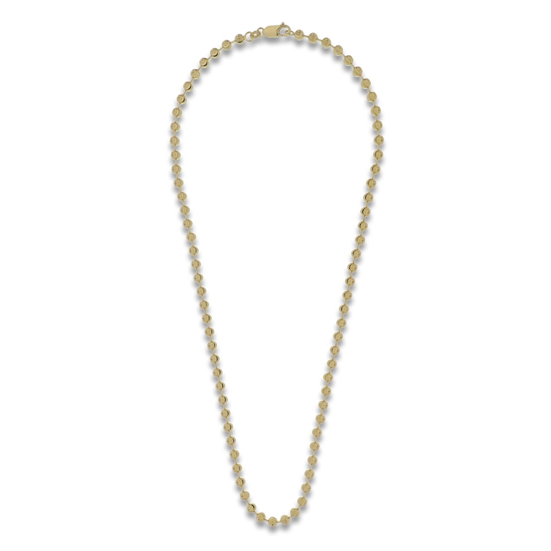 Main Image 3 of Italia D'Oro Diamond-Cut Solid Ball Chain Necklace 14K Yellow Gold 18" 4.0mm
