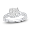 Thumbnail Image 1 of Princess & Round-Cut Diamond Illusion Ring 1 ct tw 14K White Gold