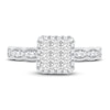 Thumbnail Image 3 of Princess & Round-Cut Diamond Illusion Ring 1 ct tw 14K White Gold