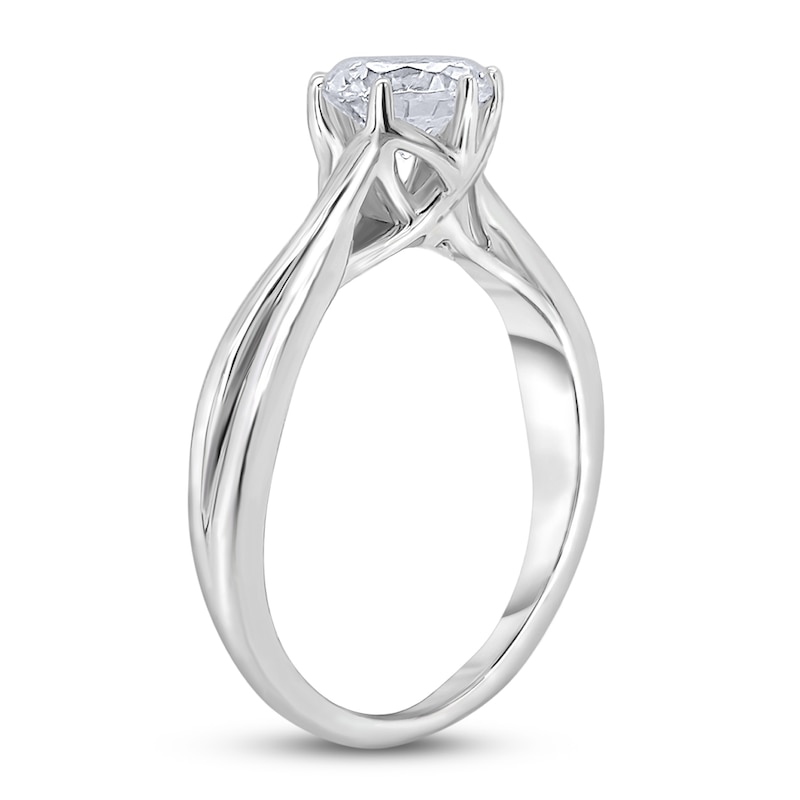 Main Image 2 of Diamond Solitaire Twist Engagement Ring 1-1/2 ct tw Round 14K White Gold (I2/I)