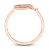 Thumbnail Image 3 of Diamond Double Heart Ring 1/20 ct tw Round 10K Rose Gold