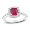 Thumbnail Image 1 of Natural Ruby Engagement Ring 1/4 ct tw Diamonds 14K White Gold