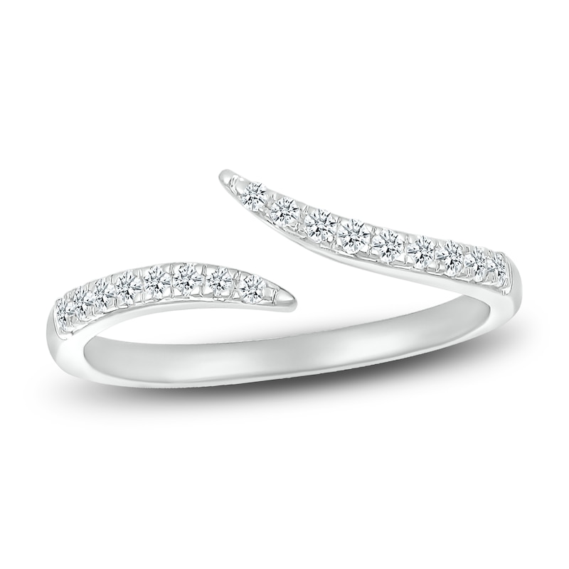 Diamond Bypass Ring 1/5 ct tw Round 10K White Gold