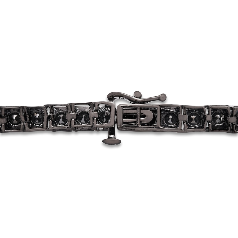 Main Image 3 of Men's Black Diamond Tennis Bracelet 11 ct tw Round Sterling Silver
