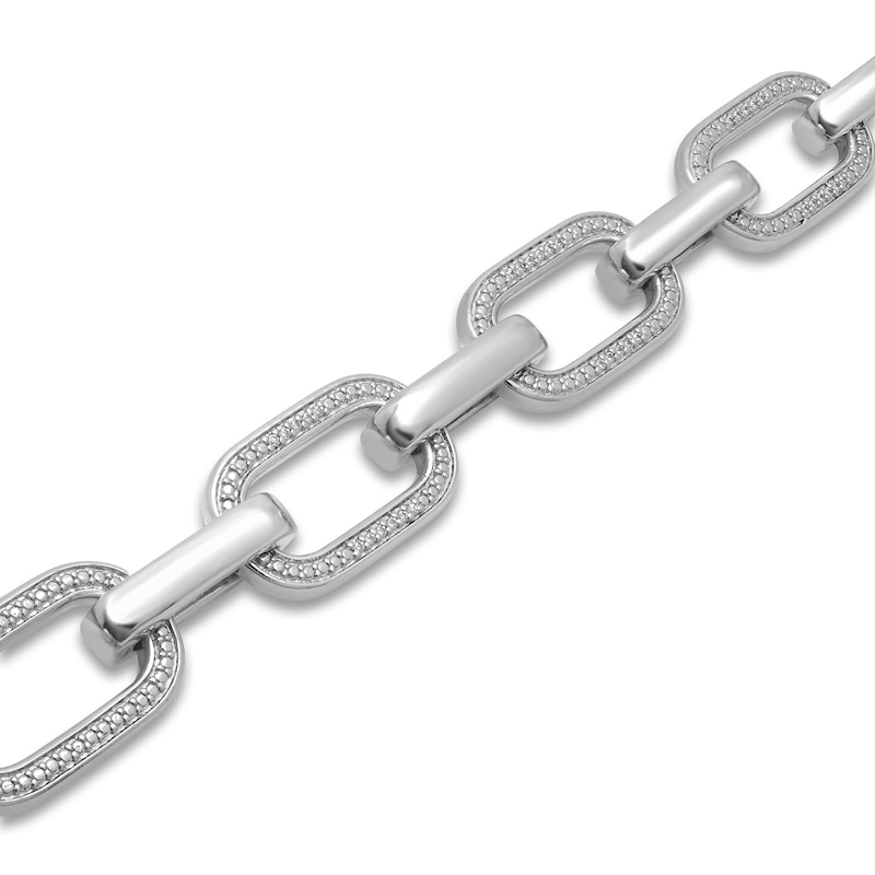 Main Image 2 of Men's Diamond Necklace 1/2 ct tw Round Sterling Silver