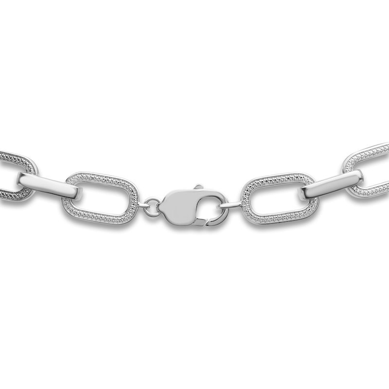 Main Image 3 of Men's Diamond Necklace 1/2 ct tw Round Sterling Silver
