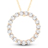 Thumbnail Image 1 of Diamond Circle Pendant Necklace 3 ct tw Round 14K Yellow Gold 18"