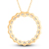 Thumbnail Image 3 of Diamond Circle Pendant Necklace 3 ct tw Round 14K Yellow Gold 18"