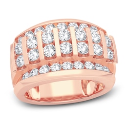Men's Diamond Ring 3 ct tw Round 14K Rose Gold