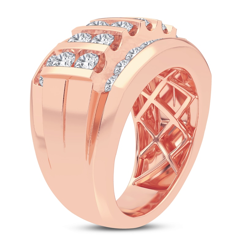 Men's Diamond Ring 3 ct tw Round 14K Rose Gold