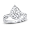 Thumbnail Image 1 of Diamond Double Halo Engagement Ring 1 ct tw Pear/Round 14K White Gold