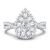 Thumbnail Image 3 of Diamond Double Halo Engagement Ring 1 ct tw Pear/Round 14K White Gold