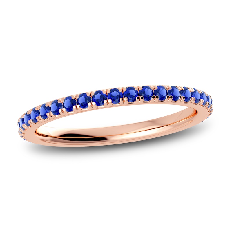 Main Image 1 of Juliette Maison Natural Blue Sapphire Eternity Ring 10K Rose Gold
