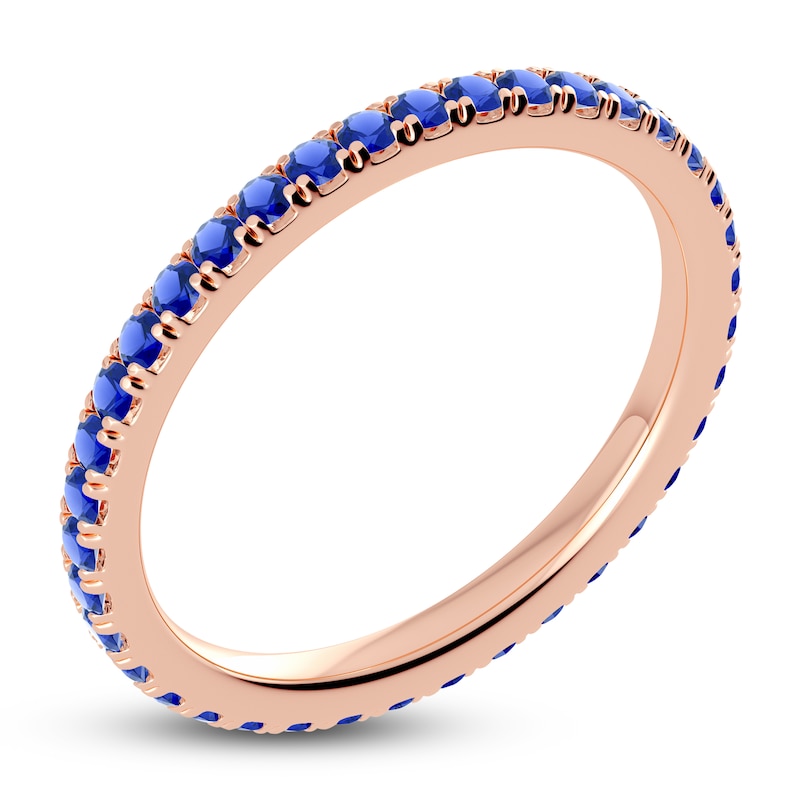 Main Image 2 of Juliette Maison Natural Blue Sapphire Eternity Ring 10K Rose Gold