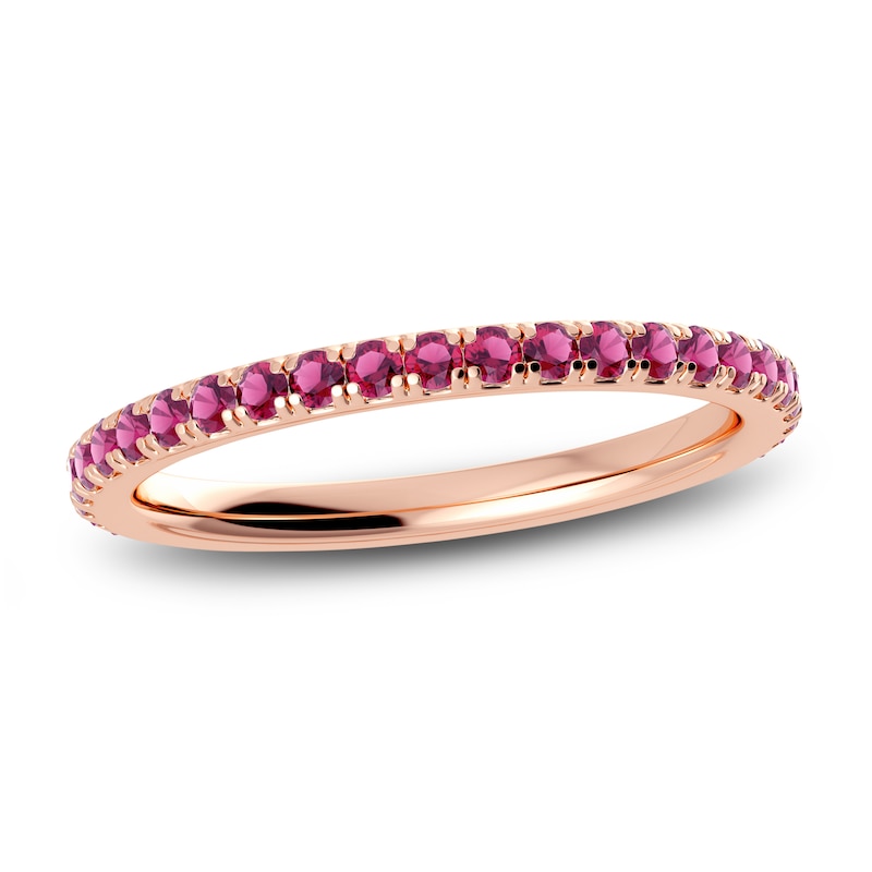 Main Image 1 of Juliette Maison Natural Rhodolite Garnet Eternity Ring 10K Rose Gold
