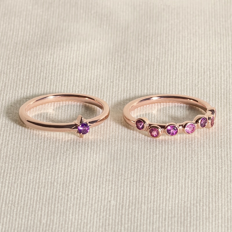 Main Image 4 of Juliette Maison Natural Blue Sapphire & Natural Emerald Ring 10K Yellow Gold