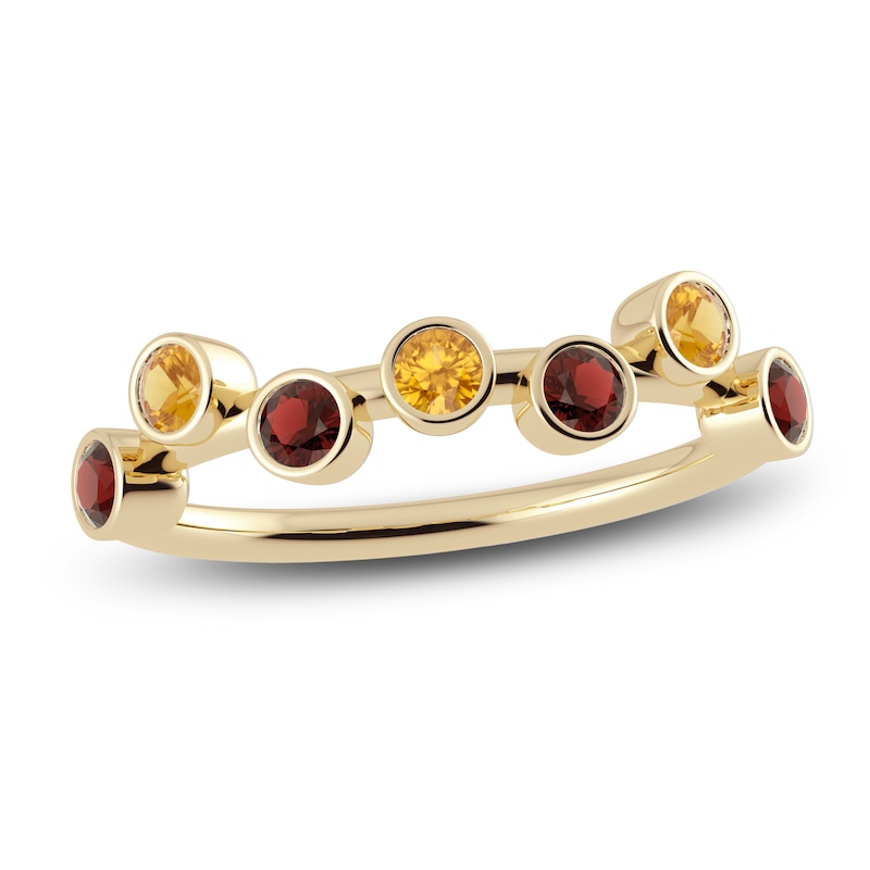 Main Image 1 of Juliette Maison Natural Citrine & Natural Garnet Ring 10K Yellow Gold