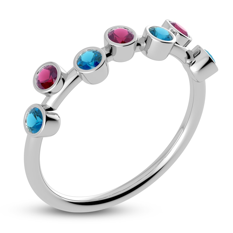 Main Image 2 of Juliette Maison Natural Rhodolite Garnet & Natural Blue Zircon Ring 10K White Gold