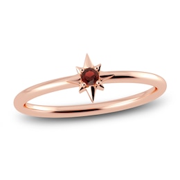 Juliette Maison Natural Garnet Starburst Ring 10K Rose Gold