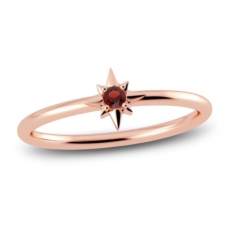 Main Image 1 of Juliette Maison Natural Garnet Starburst Ring 10K Rose Gold