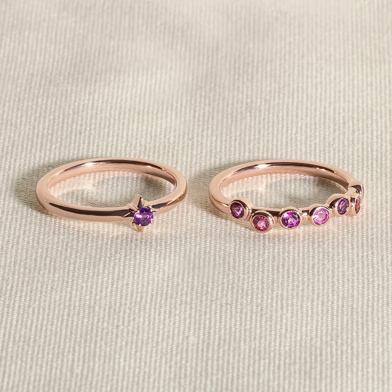 Main Image 4 of Juliette Maison Natural Garnet Starburst Ring 10K Rose Gold