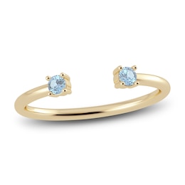 Juliette Maison Natural Aquamarine Cuff Ring 10K Yellow Gold