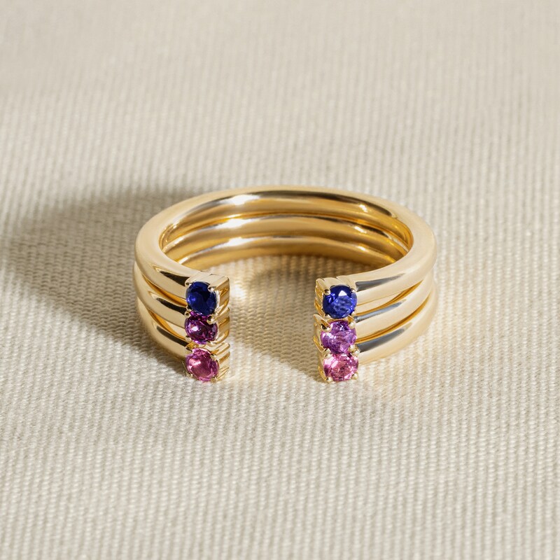 Main Image 4 of Juliette Maison Natural Aquamarine Cuff Ring 10K Yellow Gold
