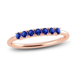 Juliette Maison Natural Blue Sapphire Half Eternity Ring 10K Rose Gold