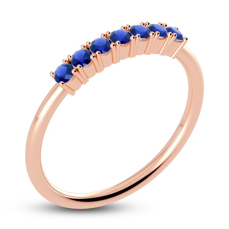 Main Image 2 of Juliette Maison Natural Blue Sapphire Half Eternity Ring 10K Rose Gold