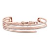 Diamond Cuff Bracelet 7/8 ct tw Round 14K Rose Gold 7"