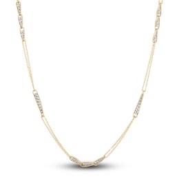 Italia D'Oro Triangle Chain Necklace 14K Yellow Gold 19&quot;