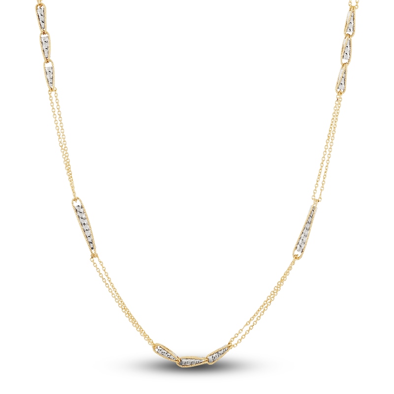 Main Image 1 of Italia D'Oro Triangle Chain Necklace 14K Yellow Gold 19"